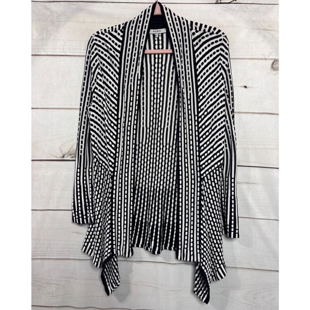 ZOZO Cardigan Sweater White Navy Size‎ SM Preppy Chic